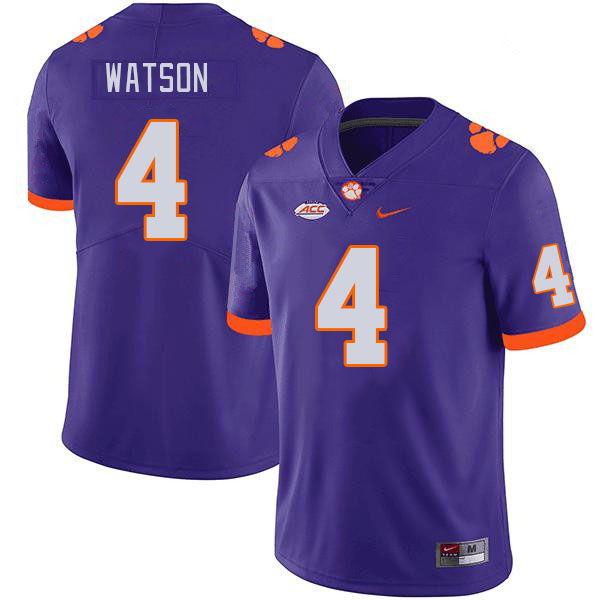 Clemson Tigers #4 Deshaun Watson College Football Jerseys Stitched Sale-Purple